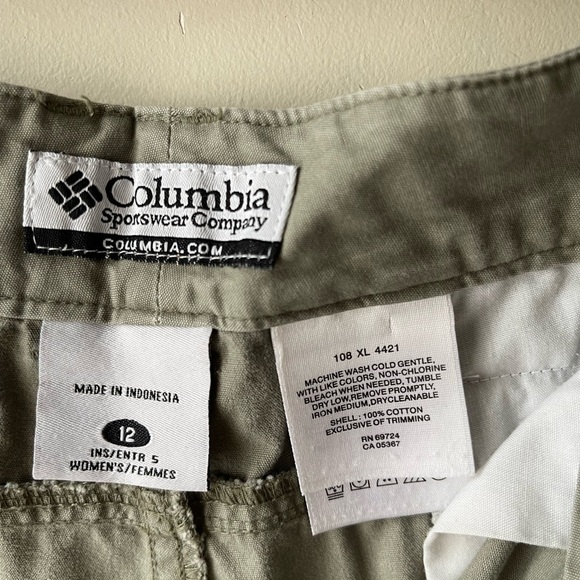 Columbia green khaki hiking cotton hiking shorts size 12 - Picture 9 of 11